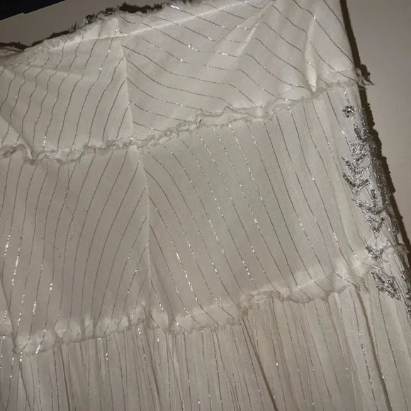 bebe Ivory Maxi Skirt with Metallic Details - Picture 5 of 10